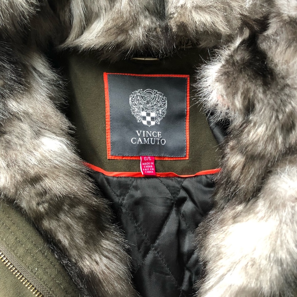Vince Camuto parka with faux fur hood